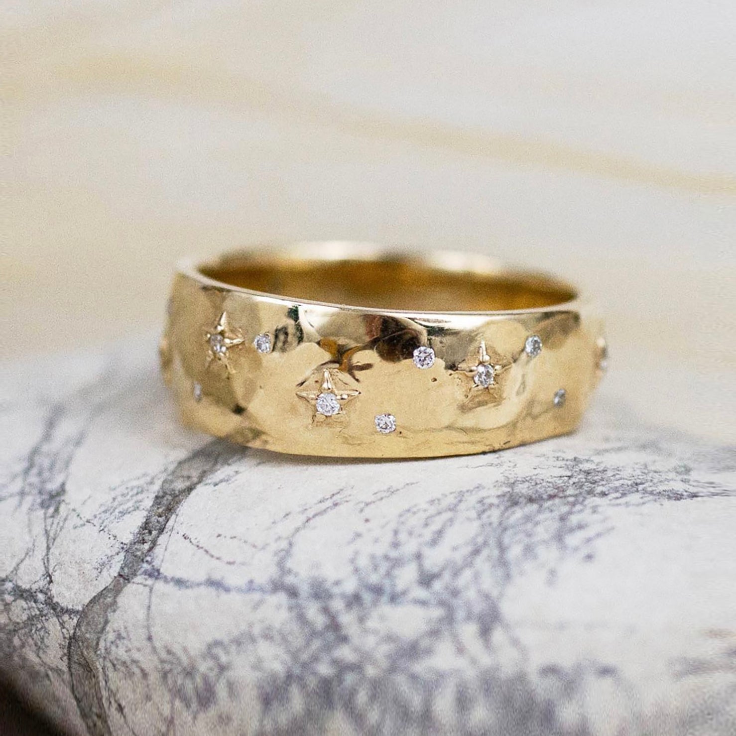 14K Yellow Gold Satnam Diamond Band