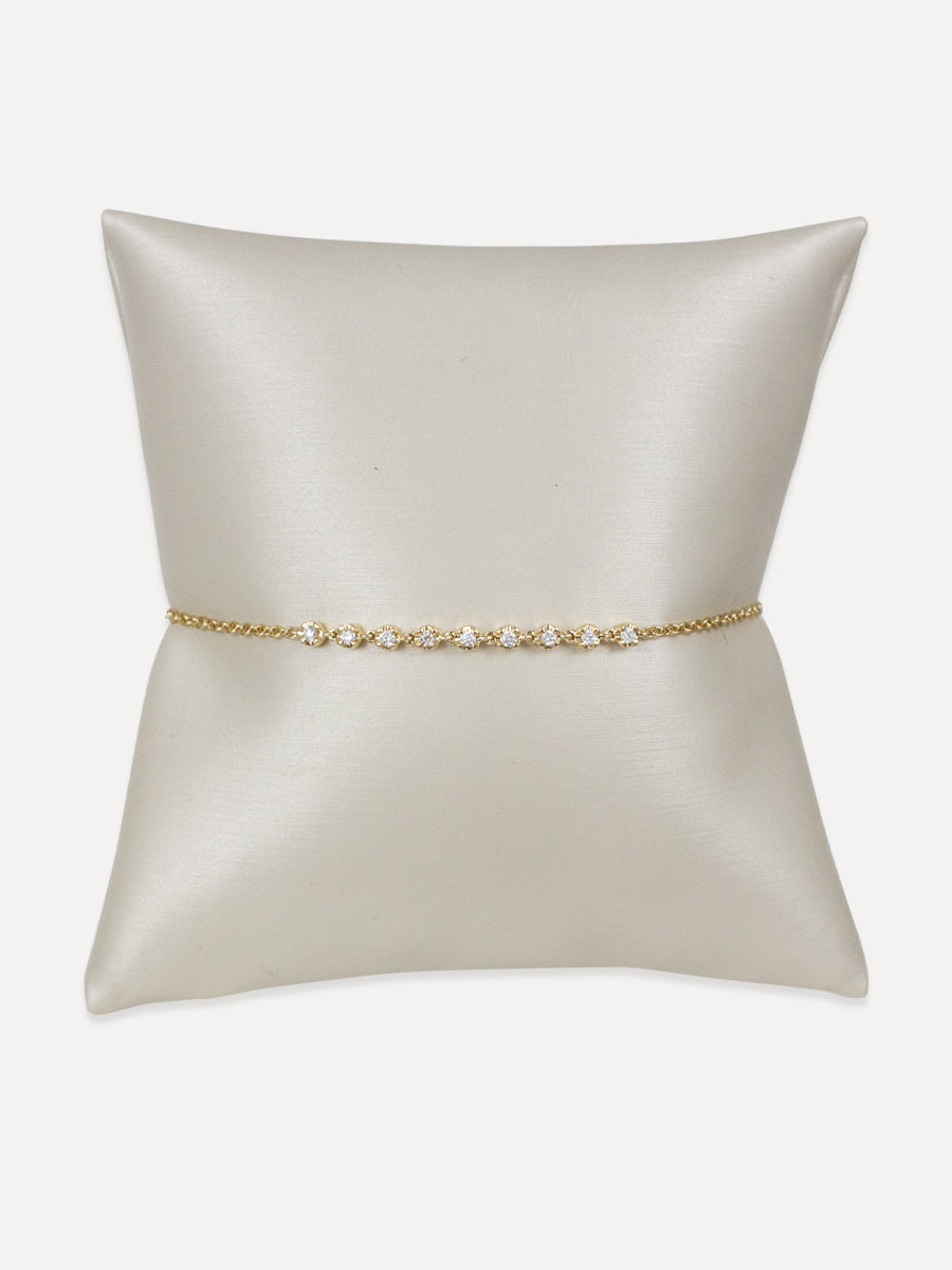 14K Diamond Linked Bezel Bracelet