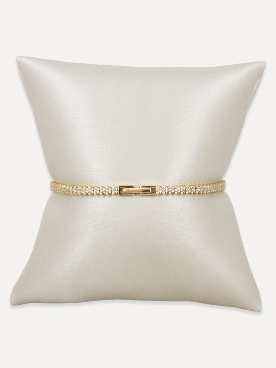 14K Pavé Diamond Marquise Link Tennis Bracelet