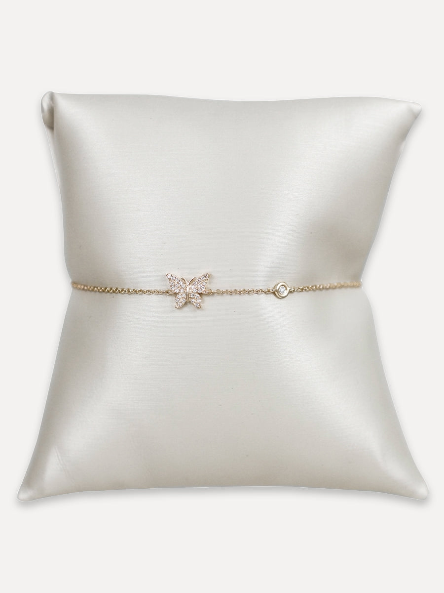 14K Diamond Butterfly Bracelet