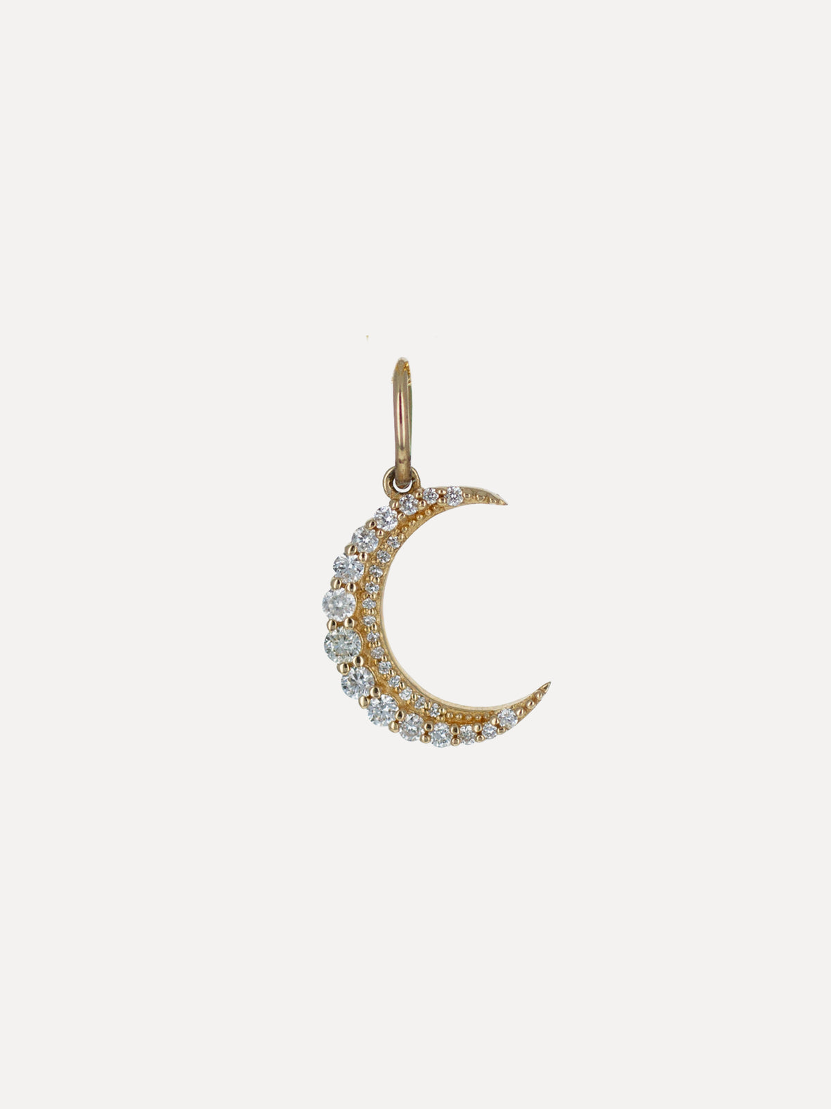 14K Diamond Crescent Moon Charm