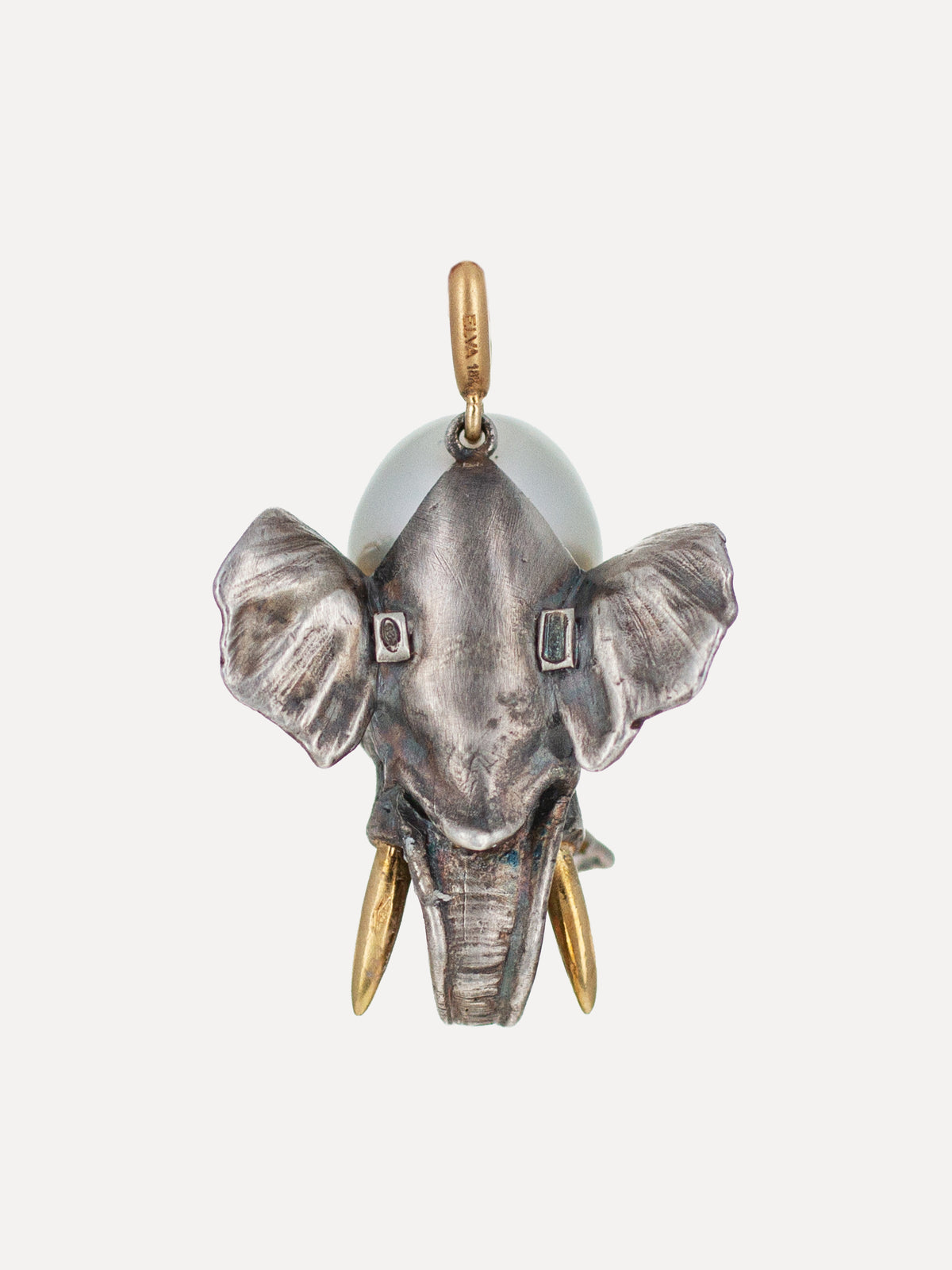 18k Gold Elephant Australian Pearl & Diamond Pendant