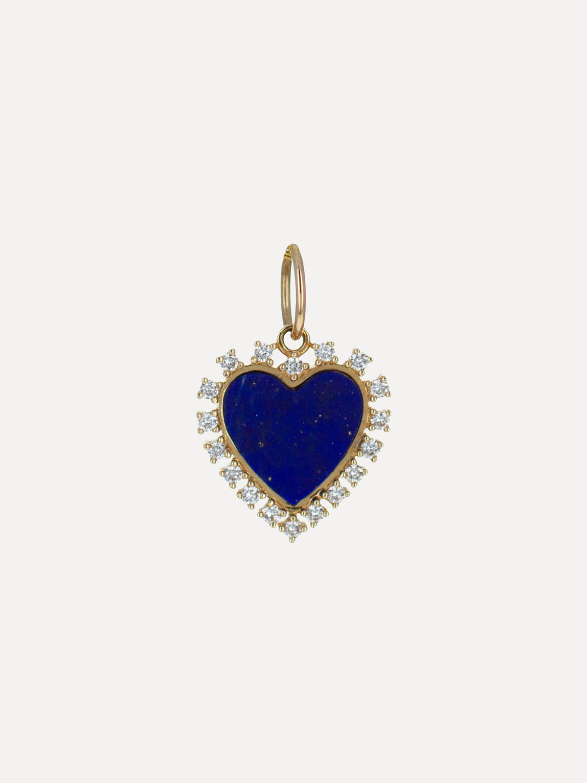 14K Lapis Sacred Heart Charm