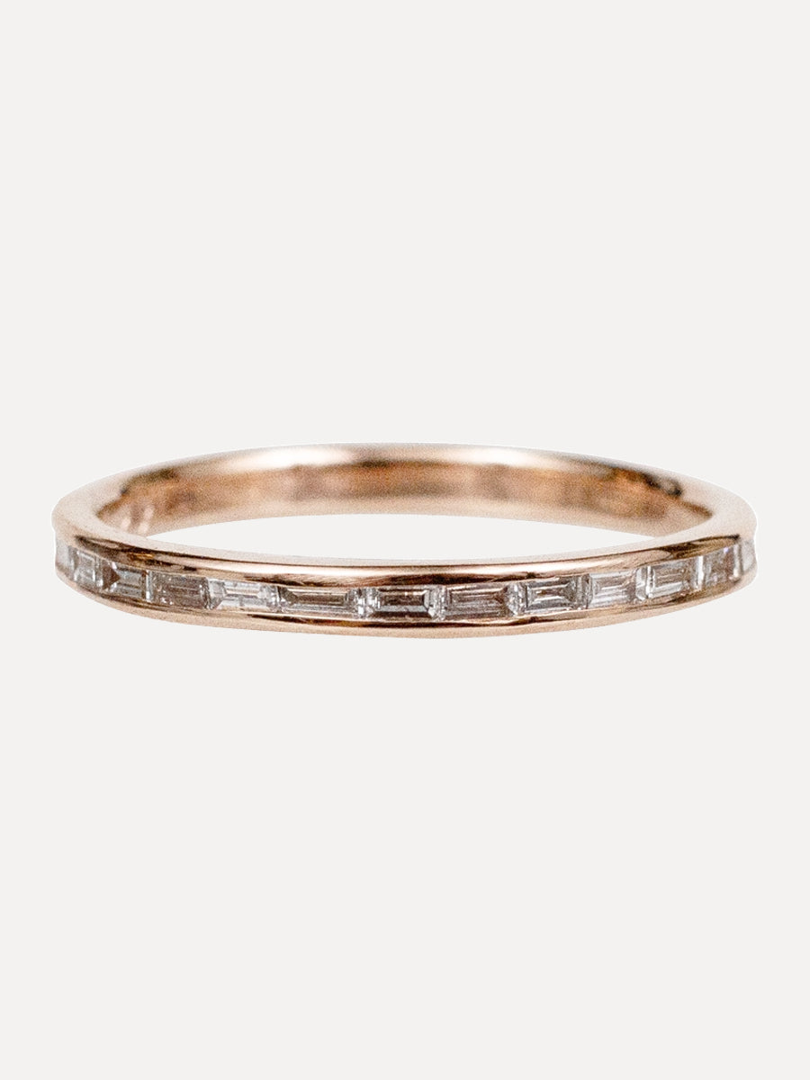 14K Channel Set Stacking Band