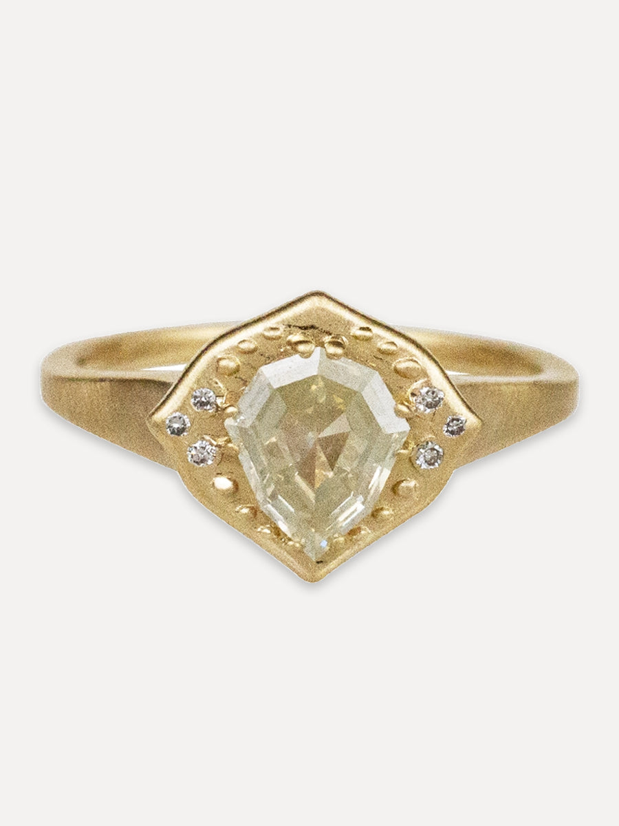14K Diamond Lotus Ring