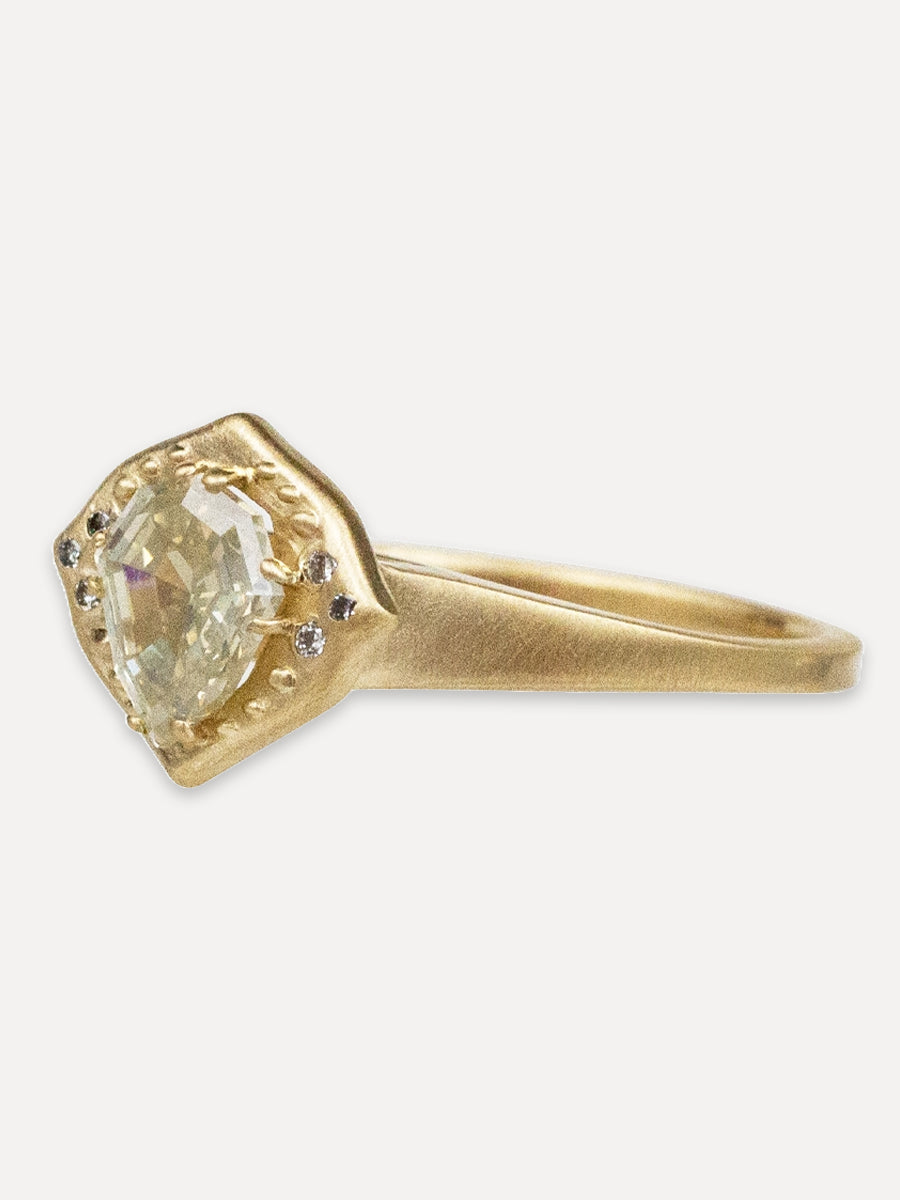 14K Diamond Lotus Ring