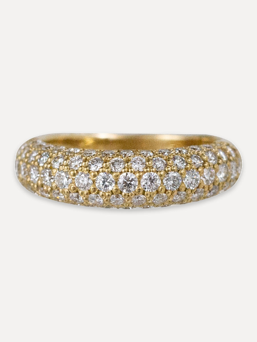 14K Pavé Dome Ring - Diamond