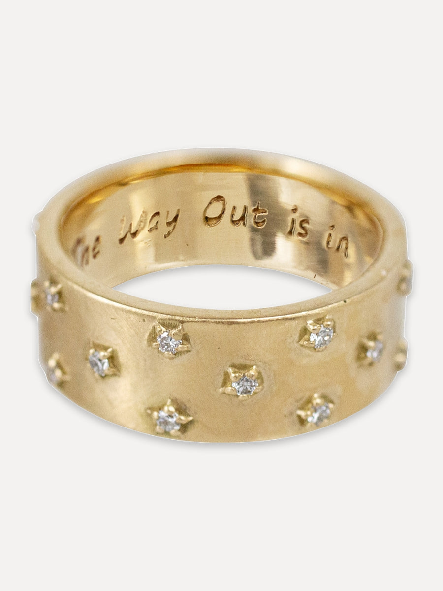 14K Cosmic Diamond Cigar Band