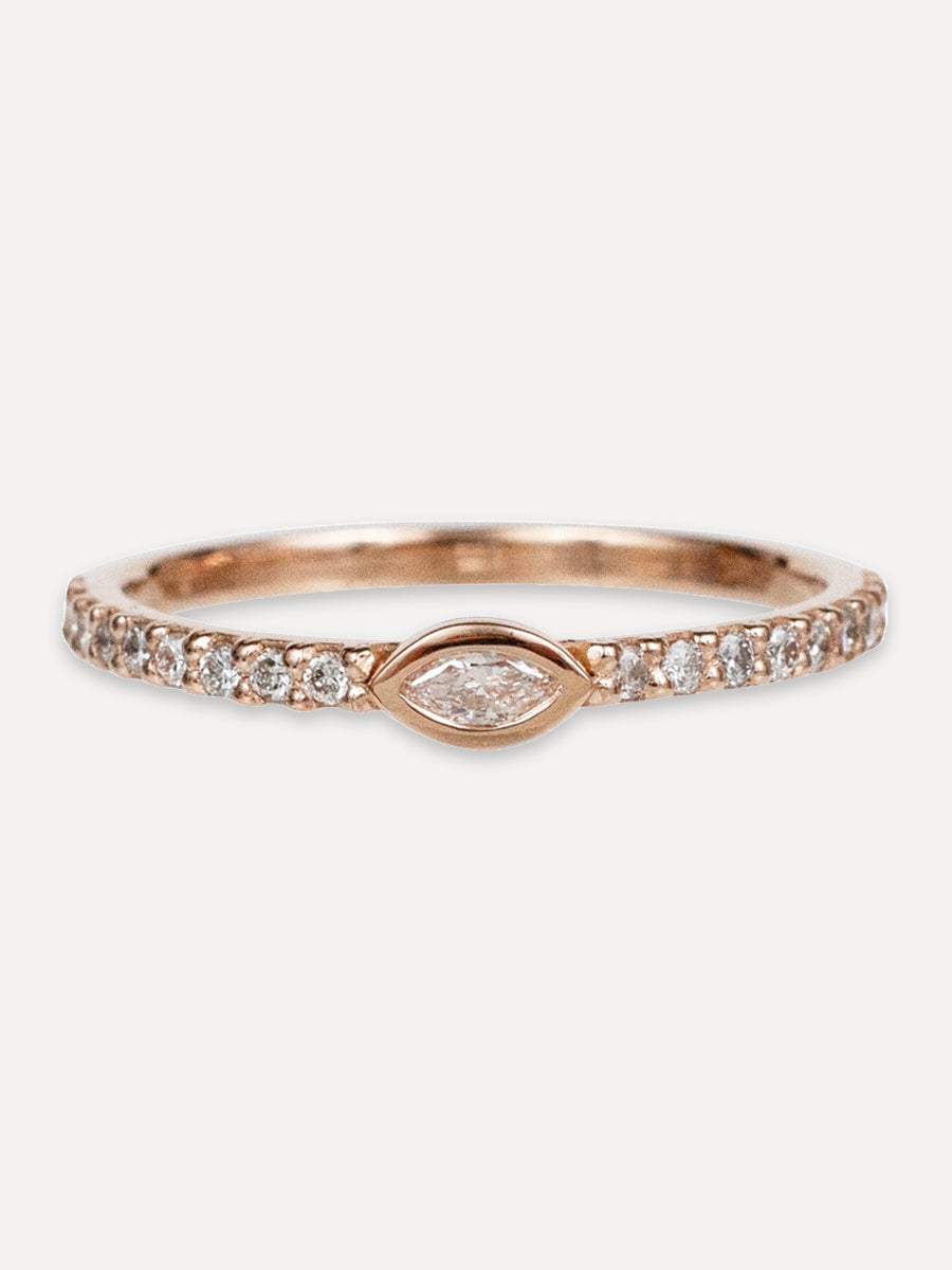 14K Petite Marquise Diamond Stacking Band