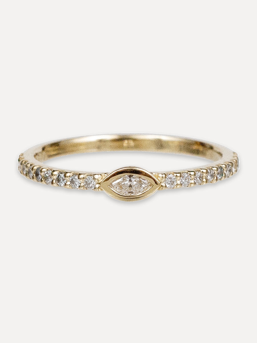 14K Petite Marquise Diamond Stacking Band