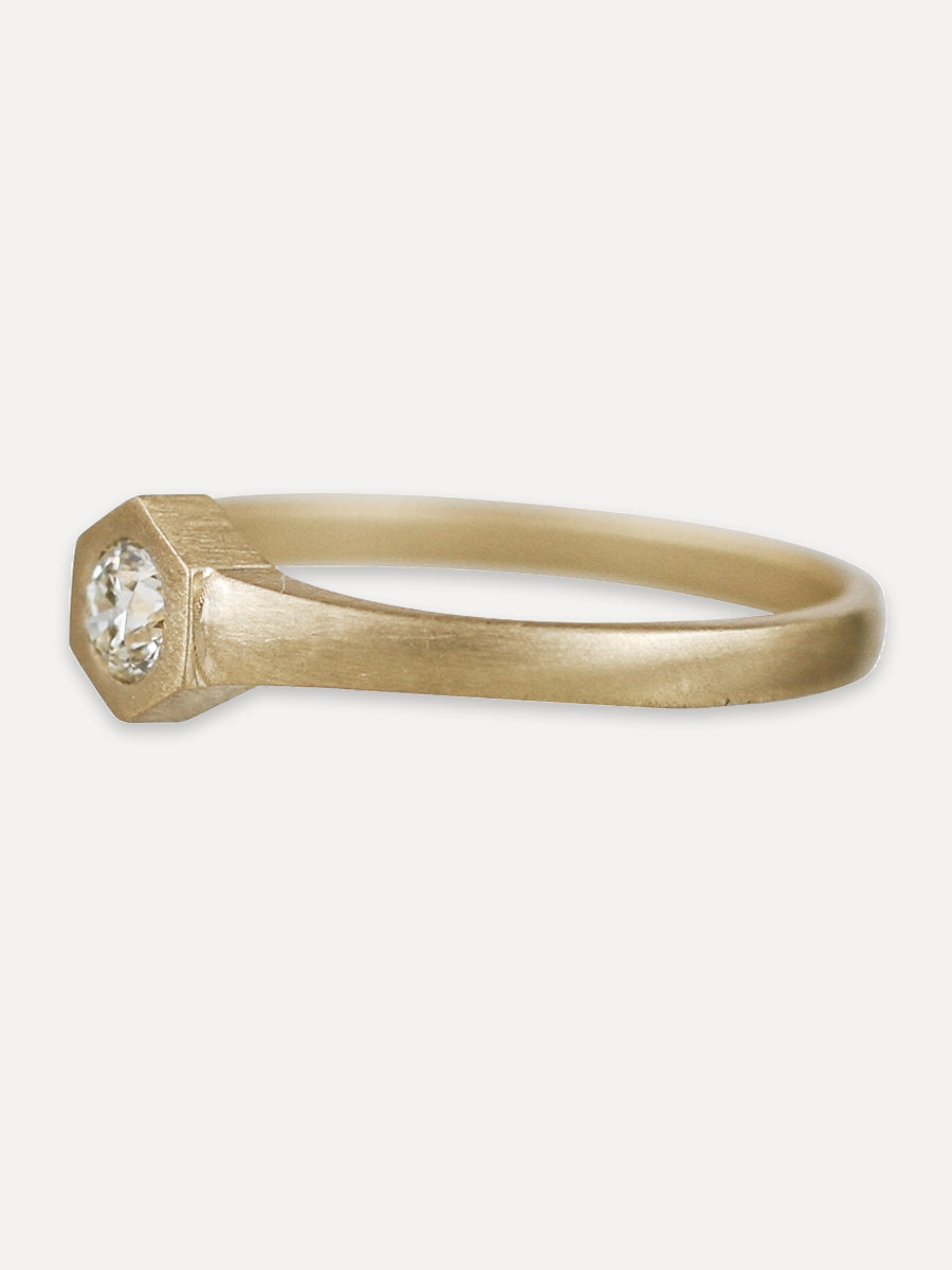 14K Brilliant Diamond Signet Ring