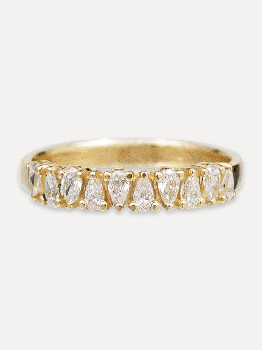14K Lovers Pear Stacking Band - Diamond