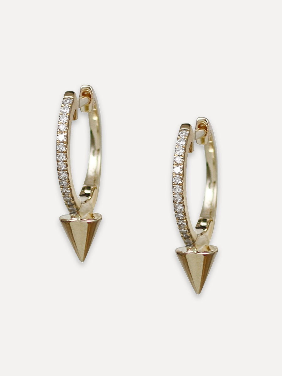 14K Diamond Spike Huggies