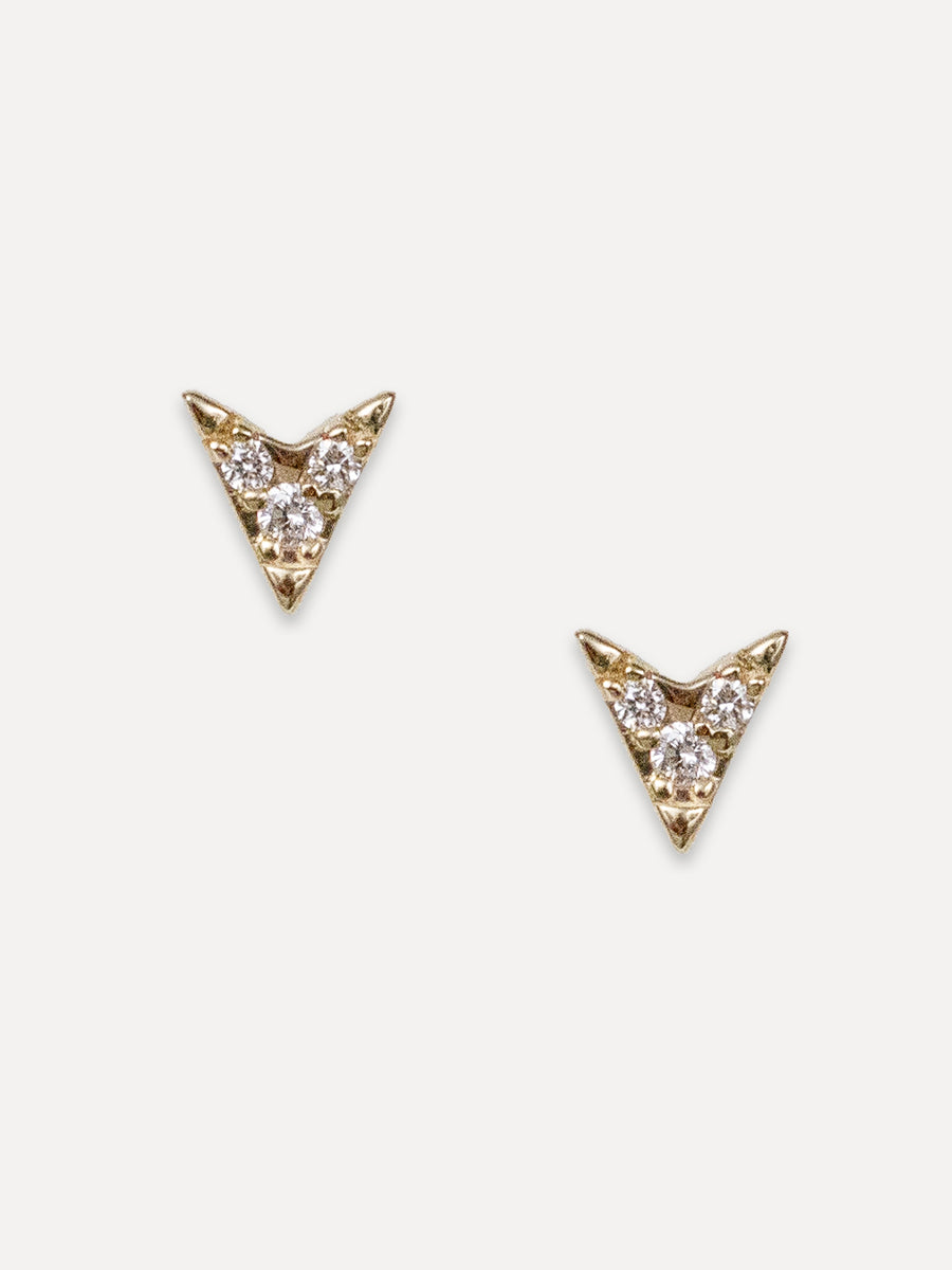 14K Diamond Point Studs