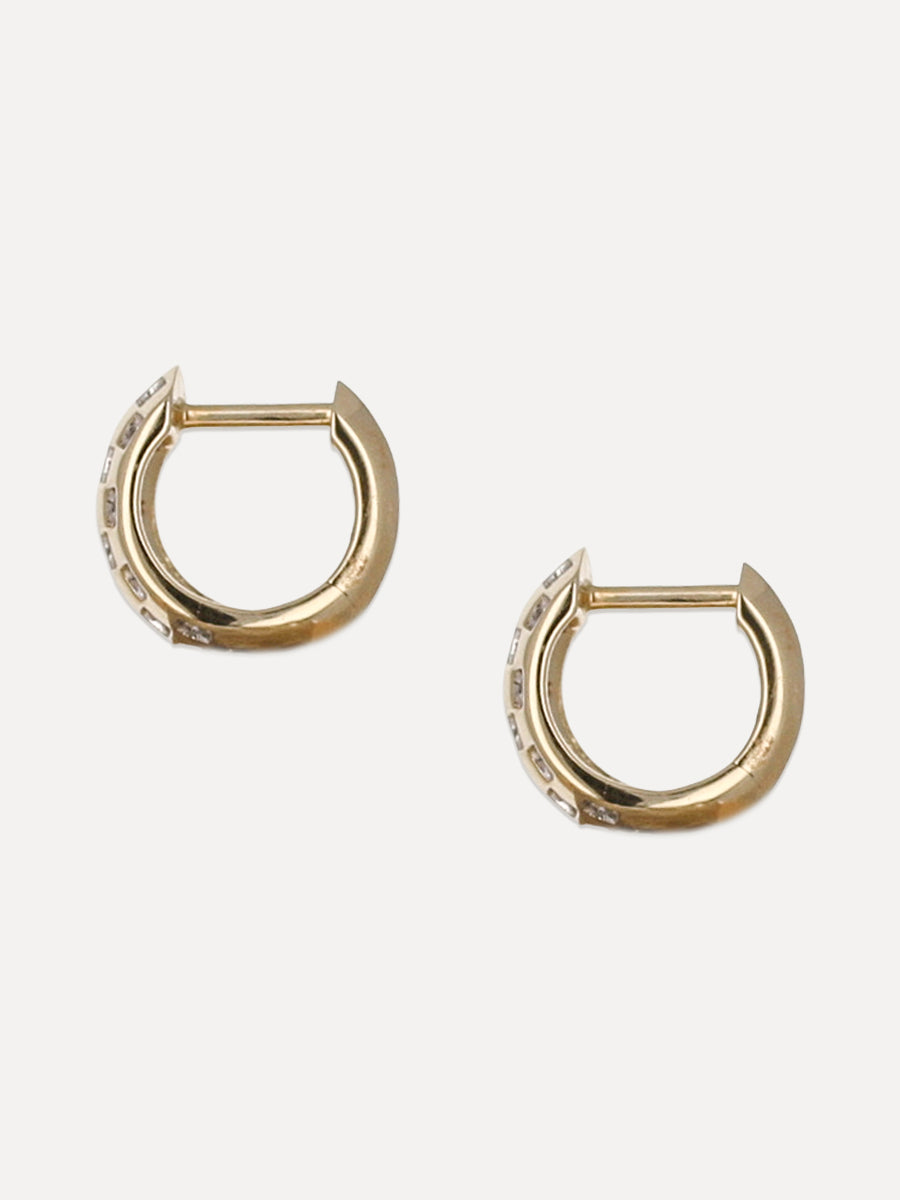14k Pavé Diamond Mosaic Huggies