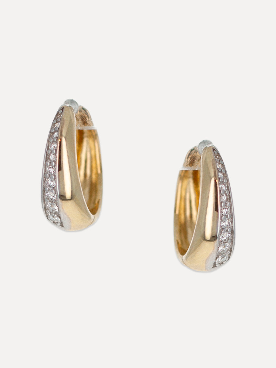 14K Mini Dome Pavé Diamond Huggies