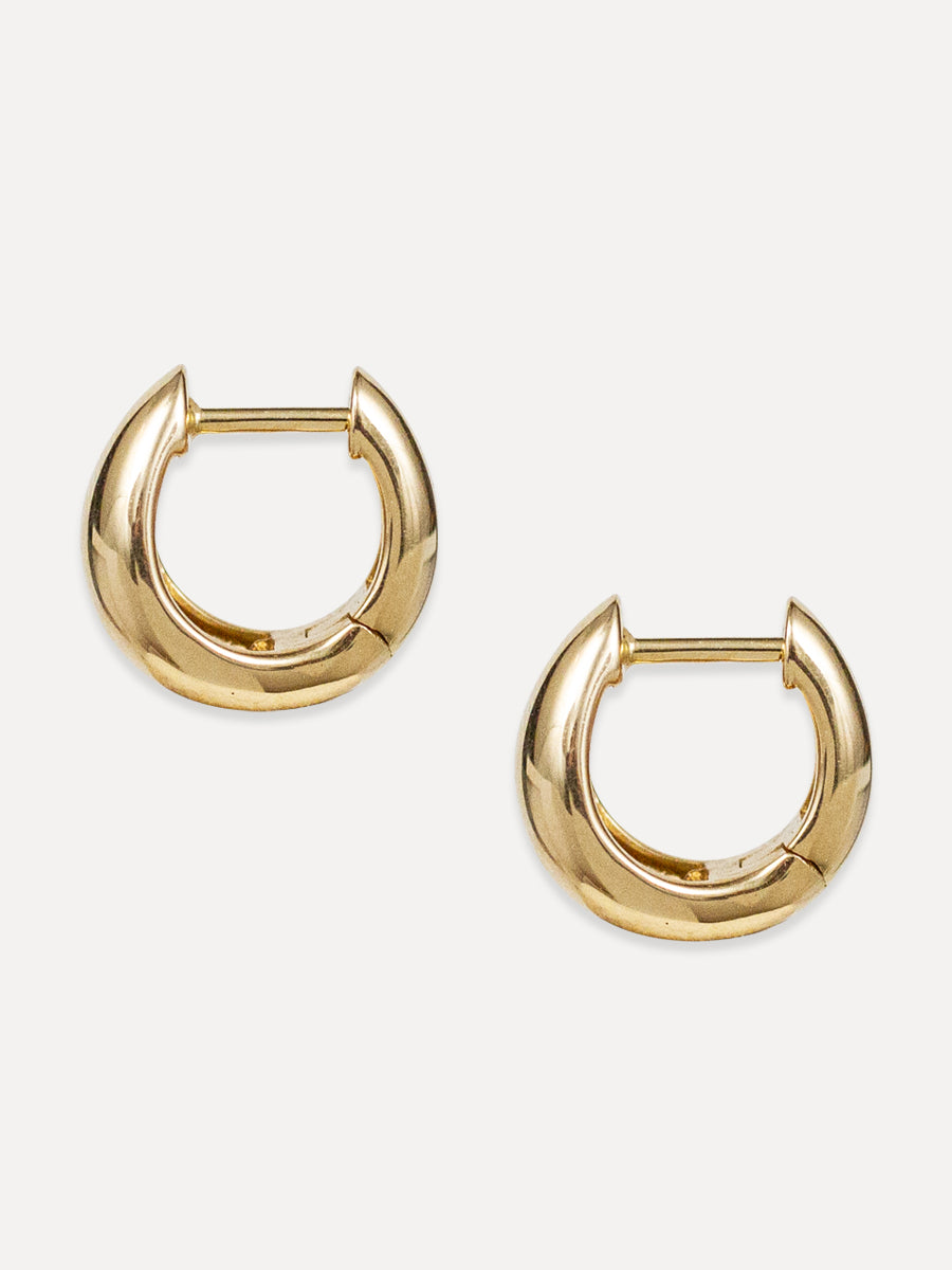 14K Tapered Dome Huggies