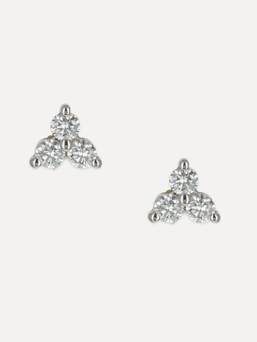 14K Diamond Trio Studs