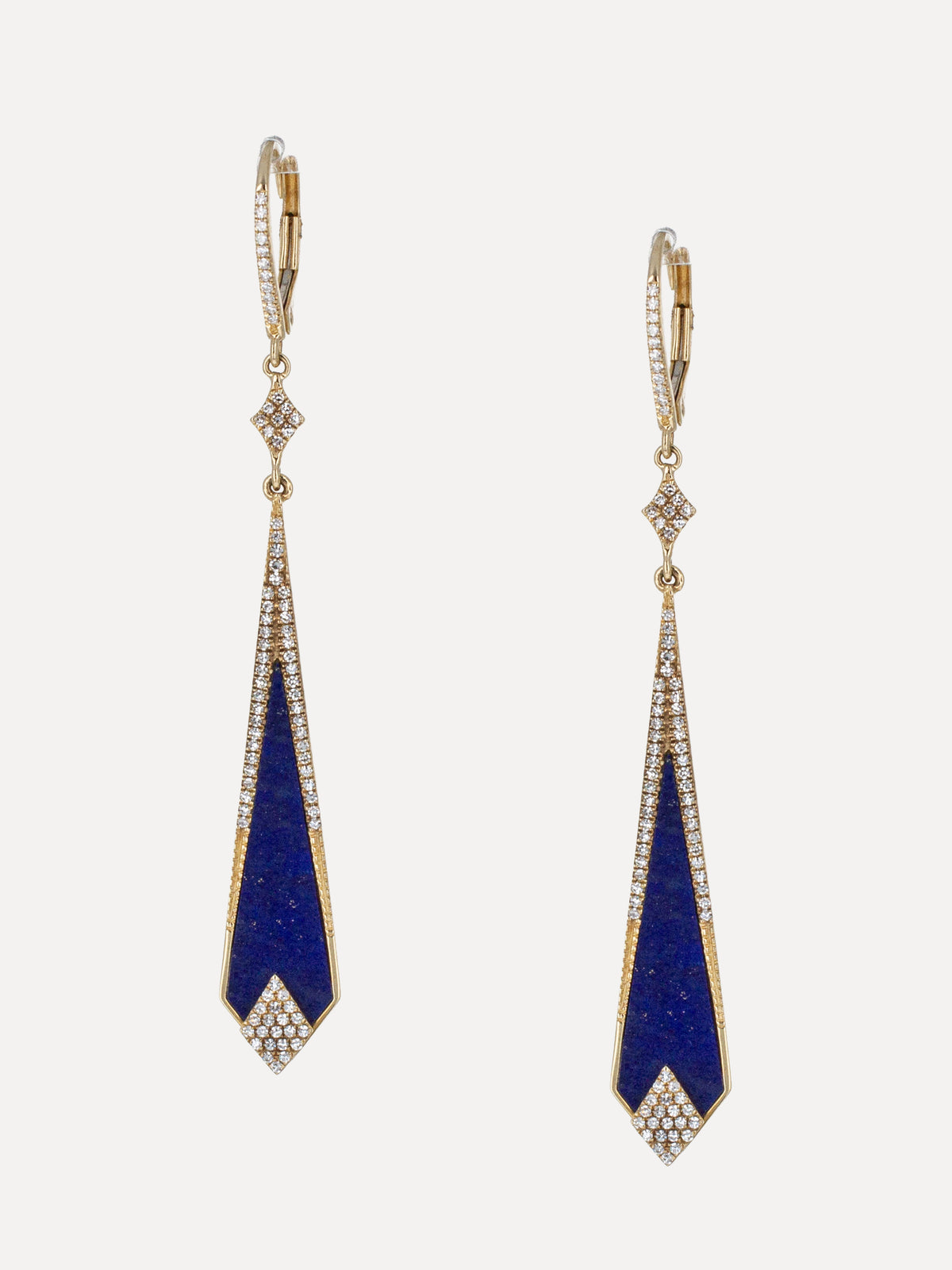 14K Lapis & Diamond Vantage Point Earrings