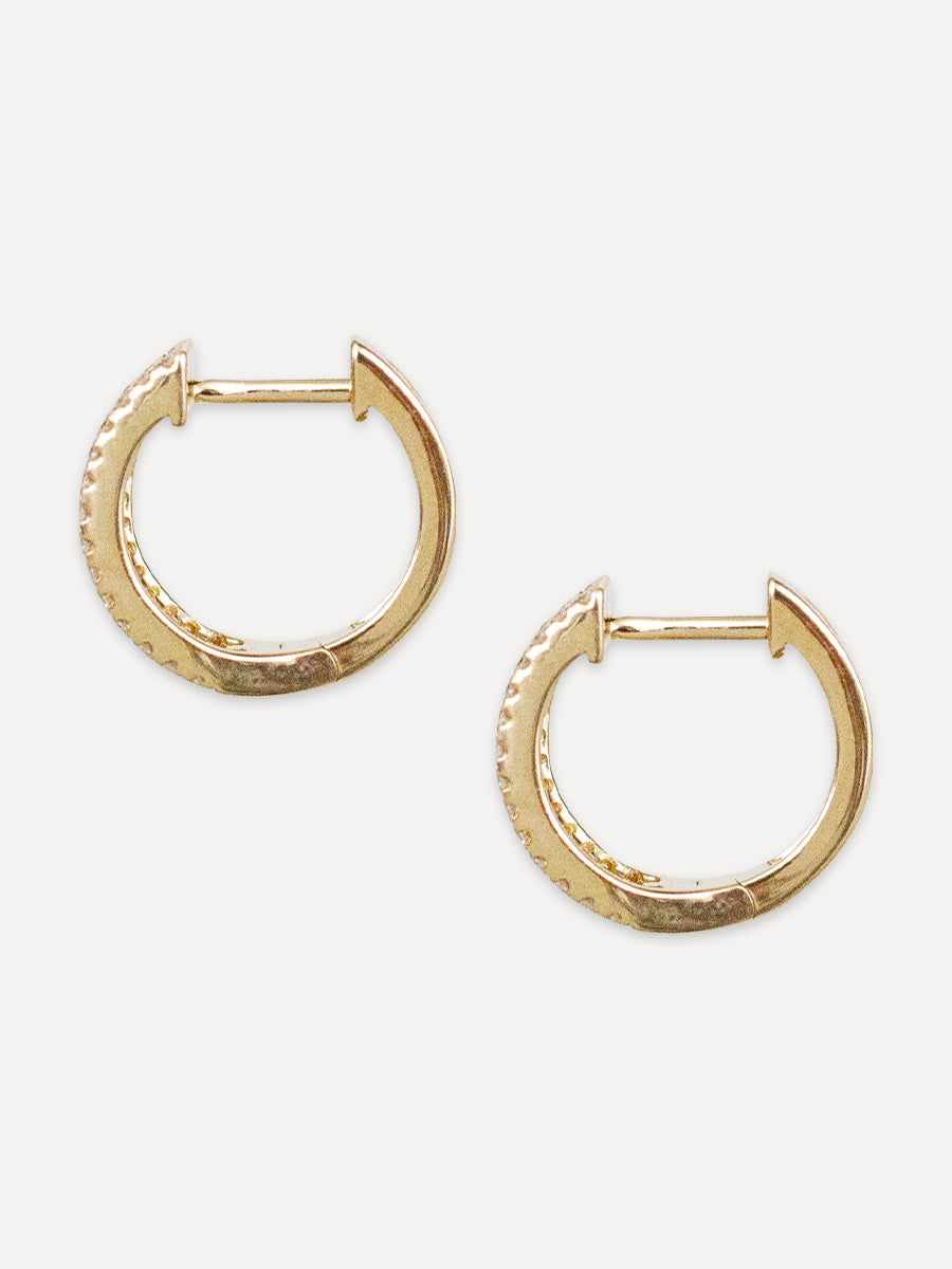 14K Diamond Five Row Huggies