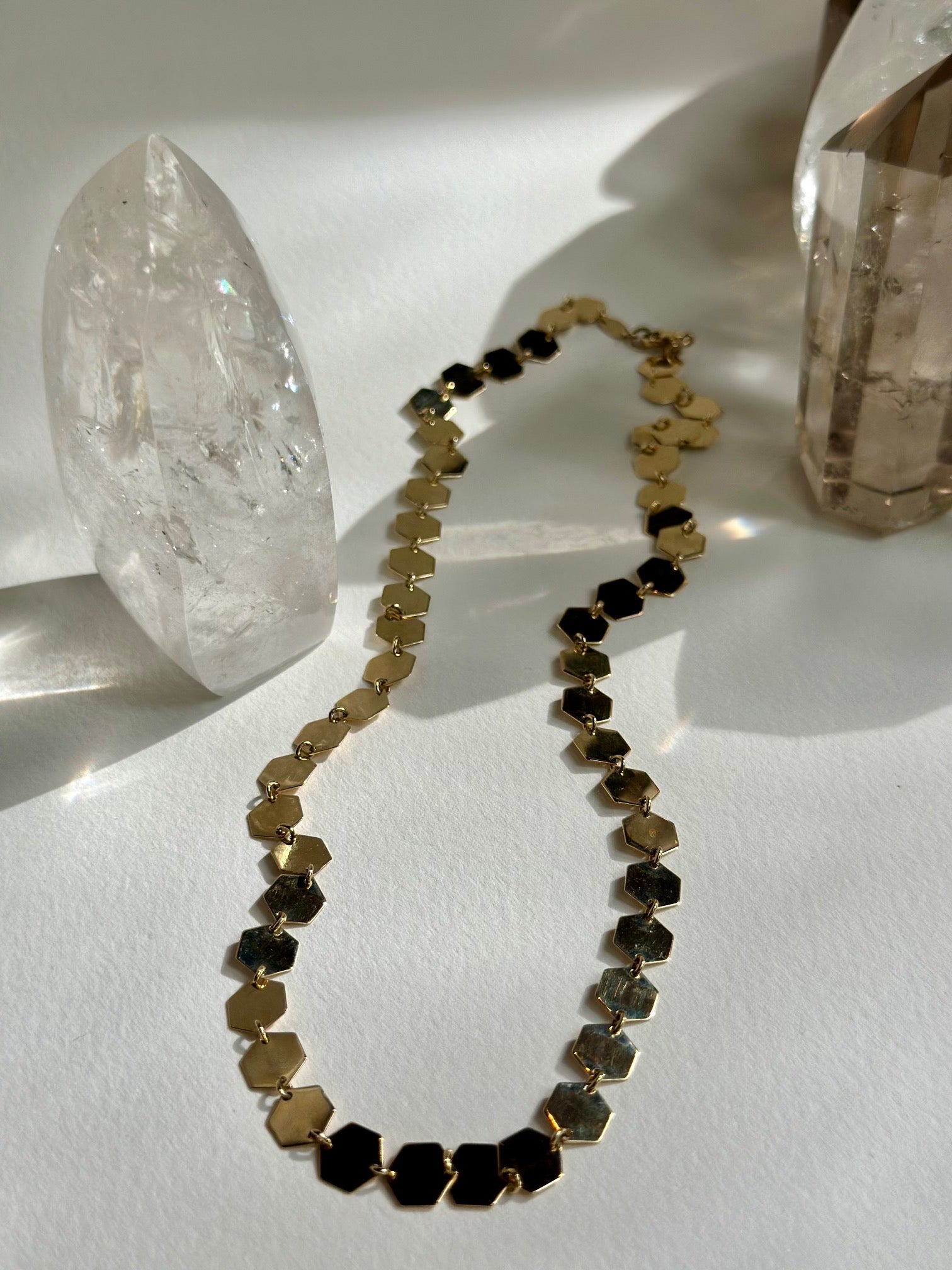 14K Flat Hexagon Link Chain