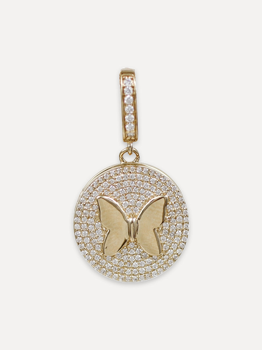 14K Pavé Diamond Butterfly Locket
