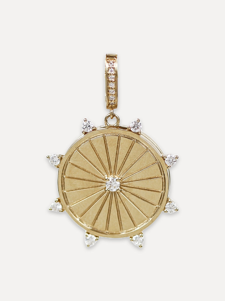 14K Gold Sundial Locket