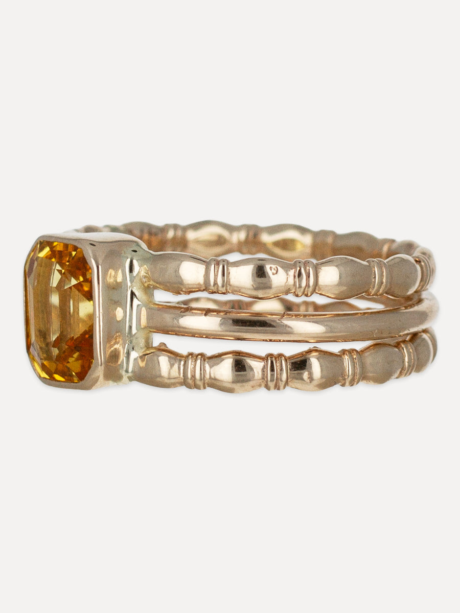 14K Axis Yellow Sapphire Triple Band