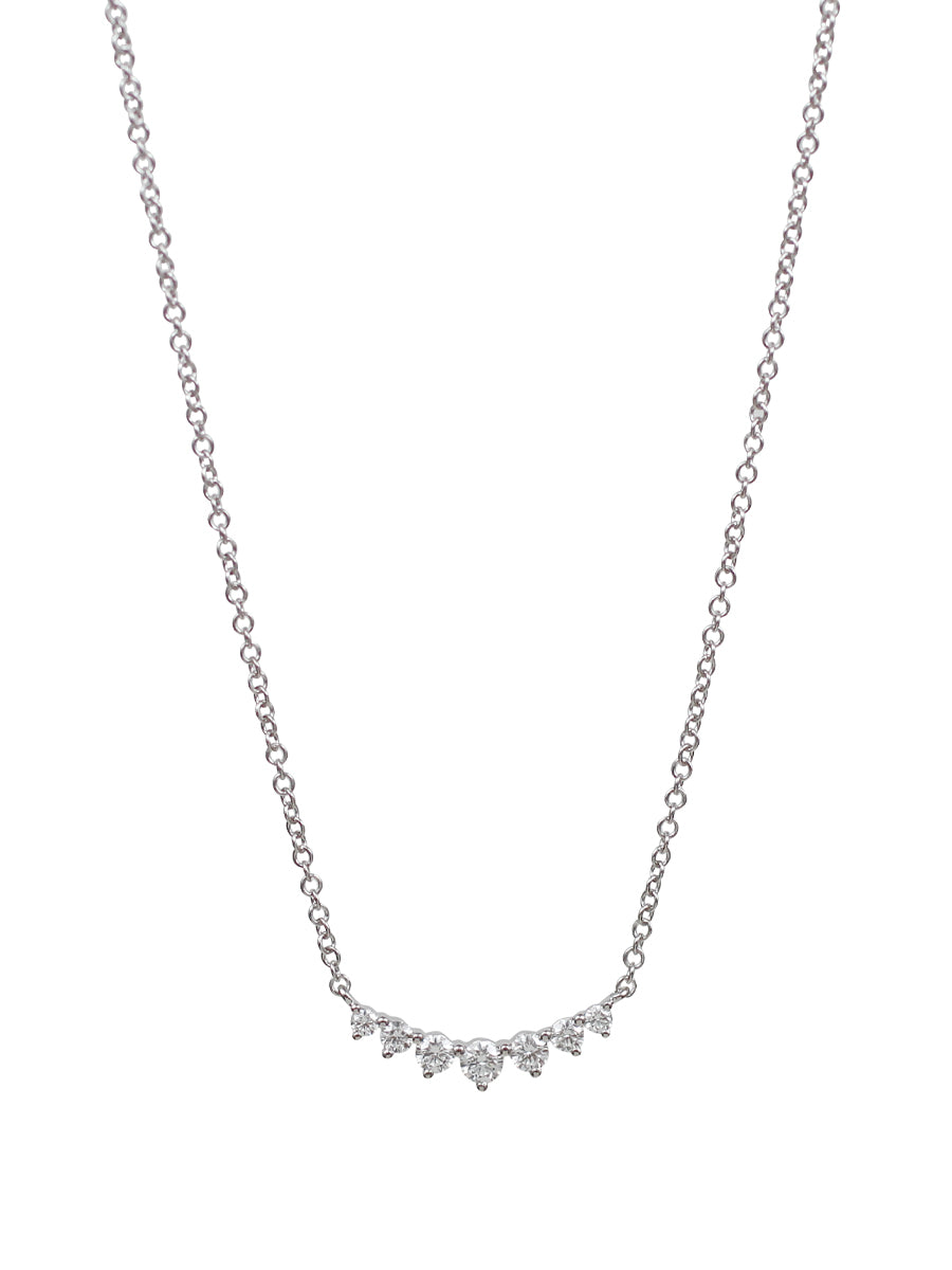 14K Graduated Diamond Curve Necklace
