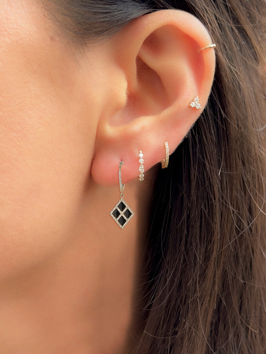 14K Diamond & Black Onyx Radiance Earrings