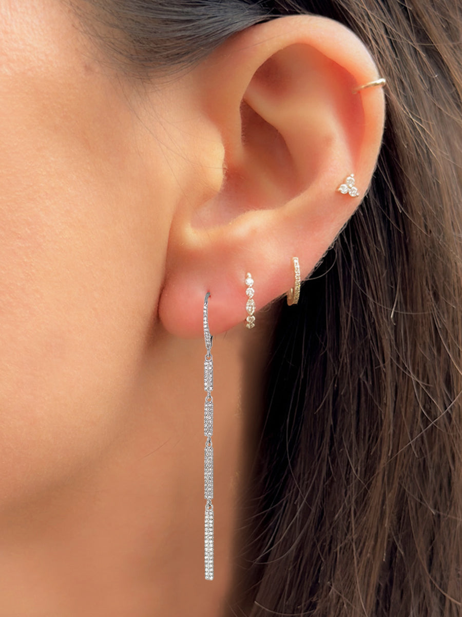 14K Pavé Diamond Silhouette Earrings