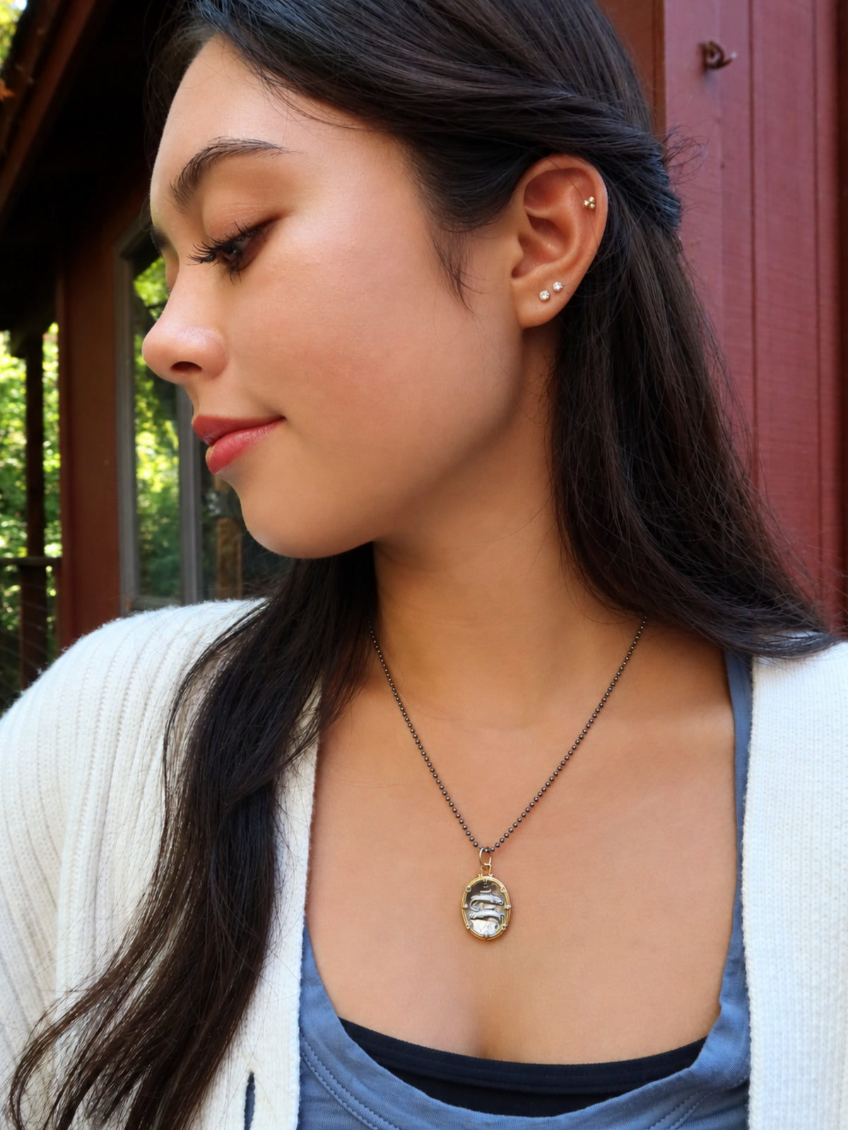 Pisces Zodiac Cameo Charm