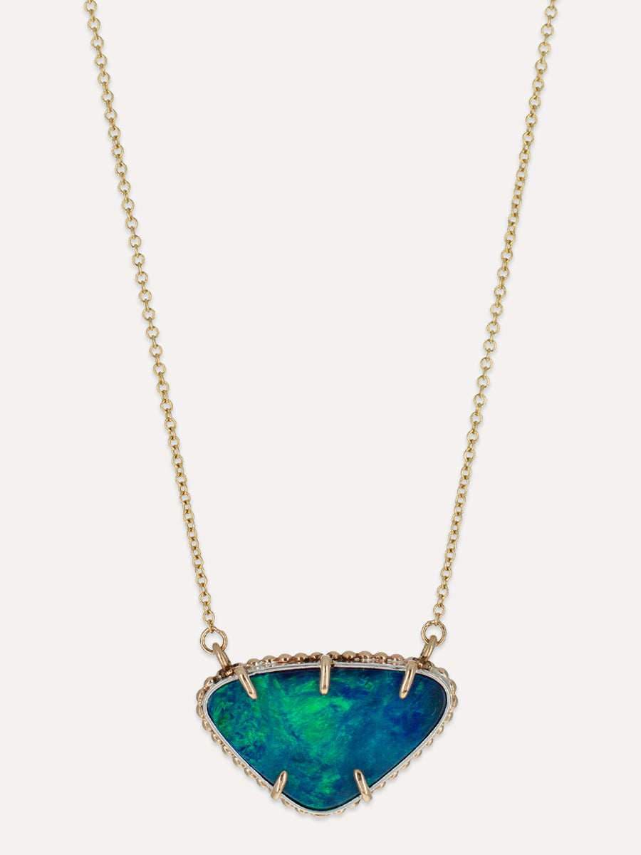 14K Mystic Australian Opal Necklace