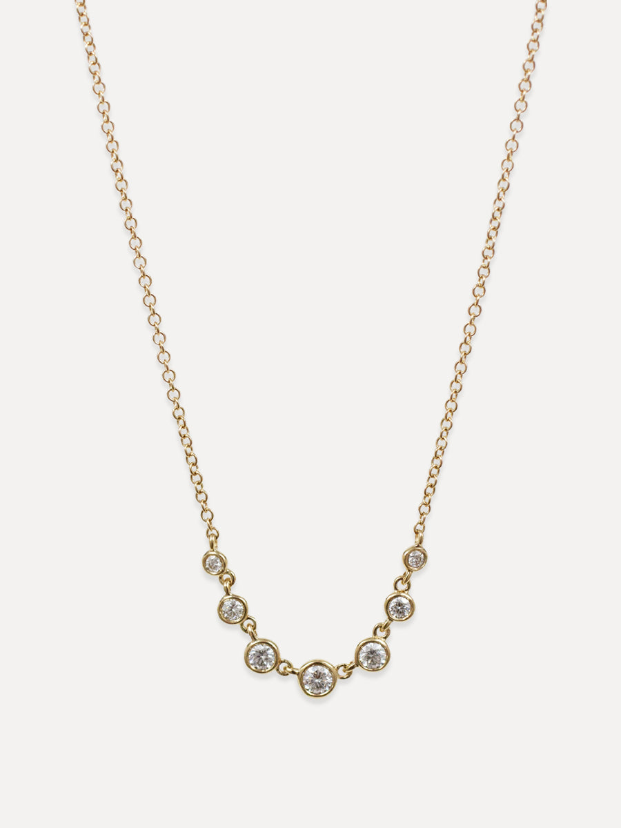 14K Diamond Bezel Necklace