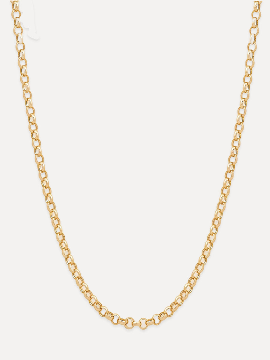 14K Hollow-Link Wide Rolo Chain