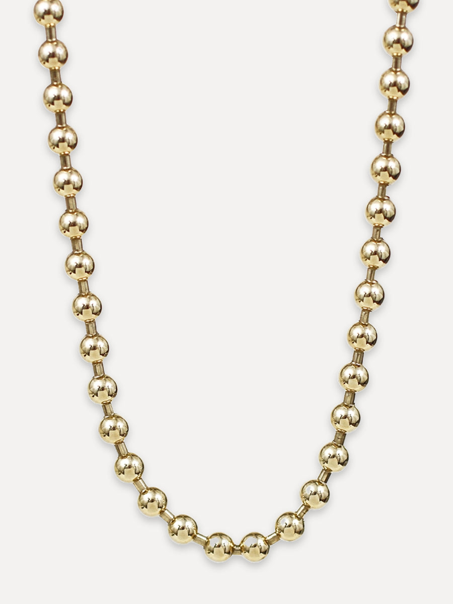 14k Gold Puff Ball Chain
