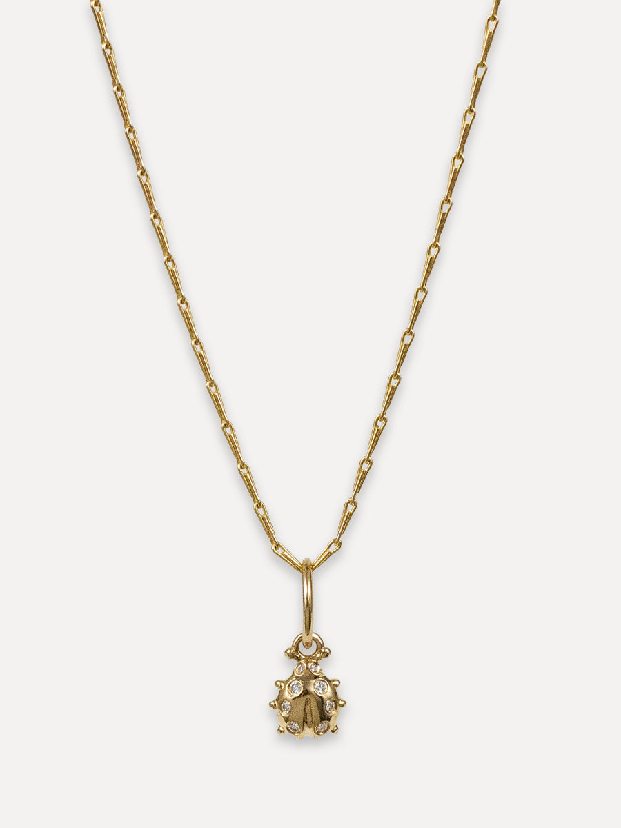 14K Diamond Ladybug Charm