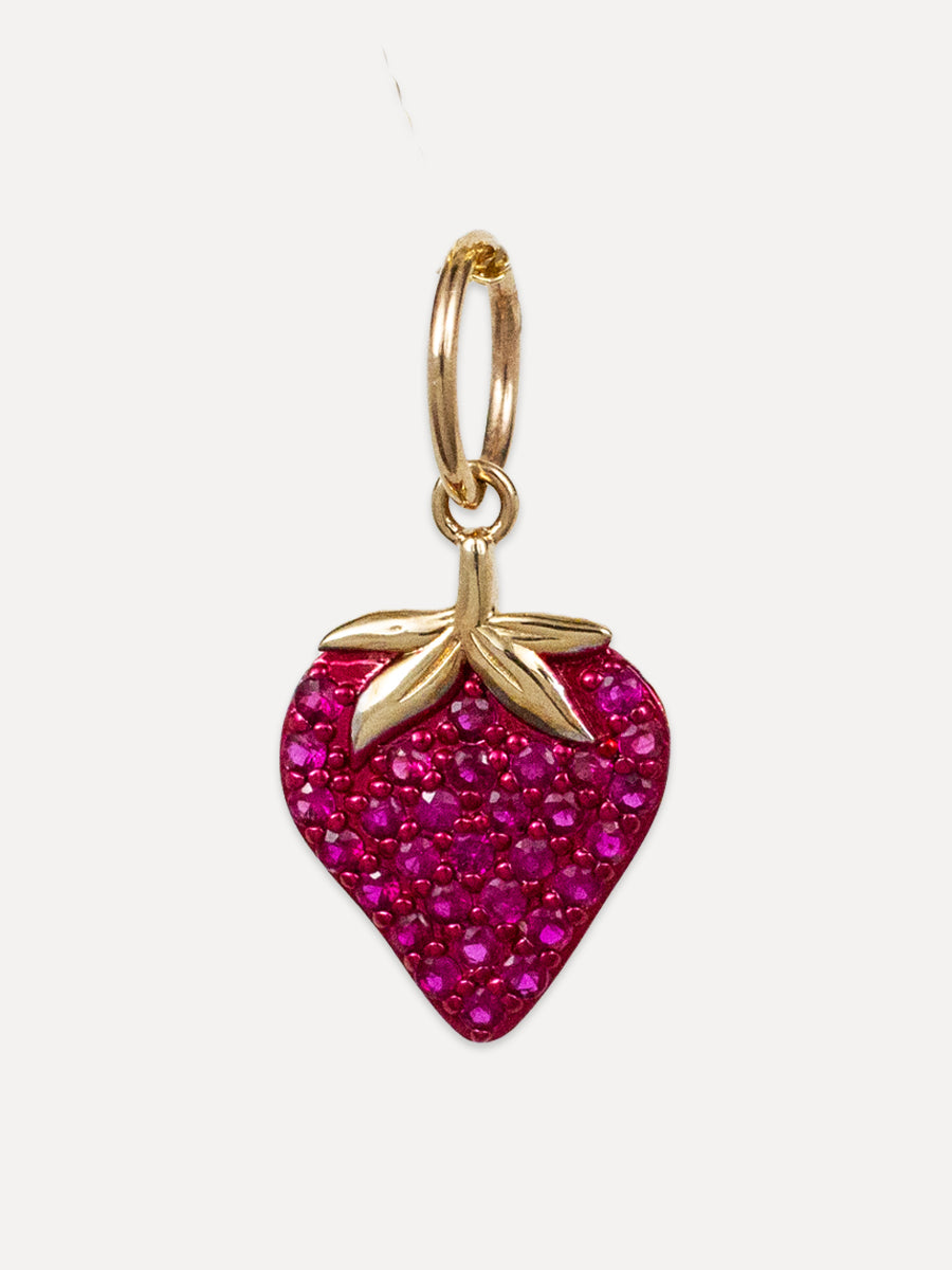 14K Ruby Strawberry Charm
