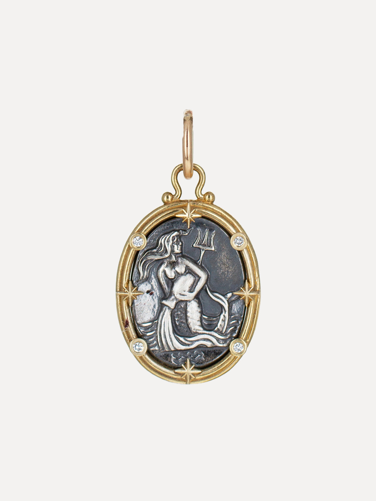 Aquarius Zodiac Cameo Charm