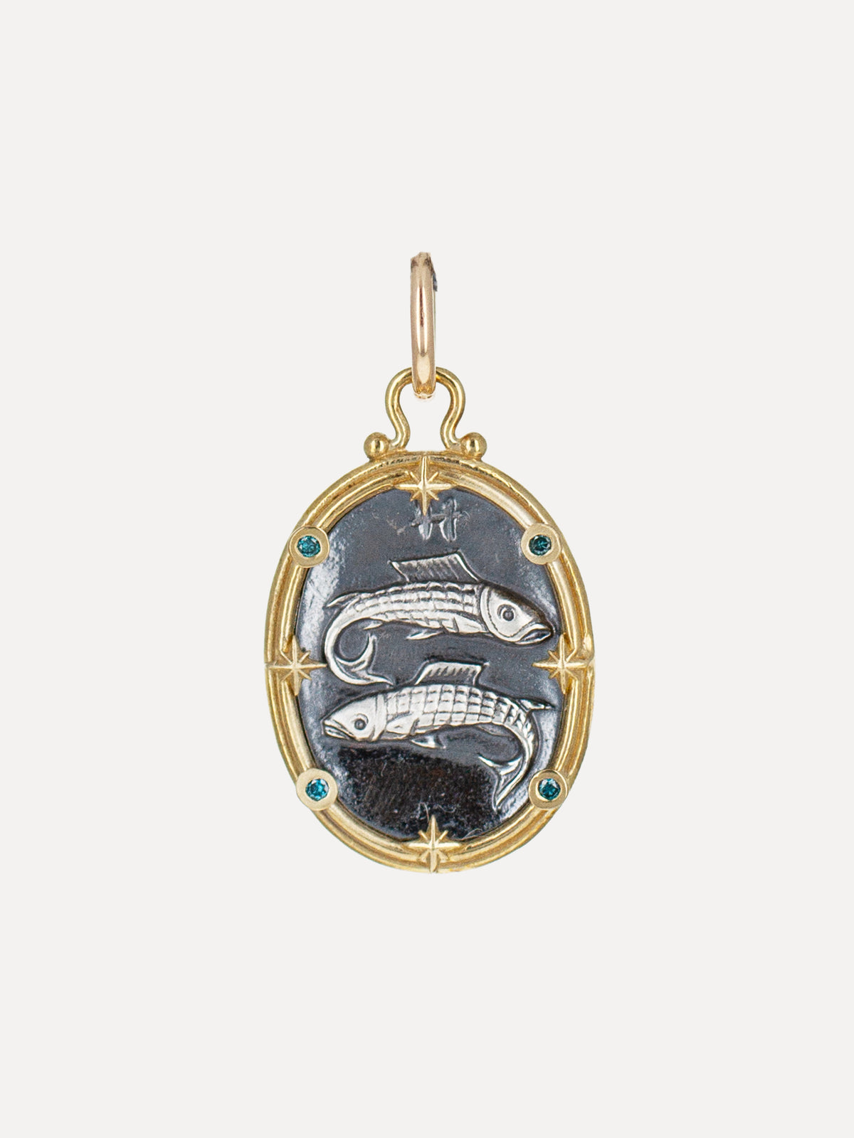 Pisces Zodiac Cameo Charm