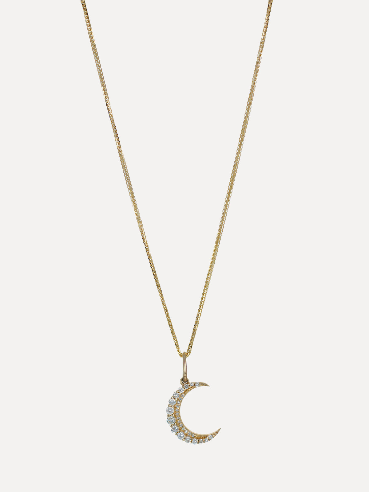 14K Diamond Crescent Moon Charm