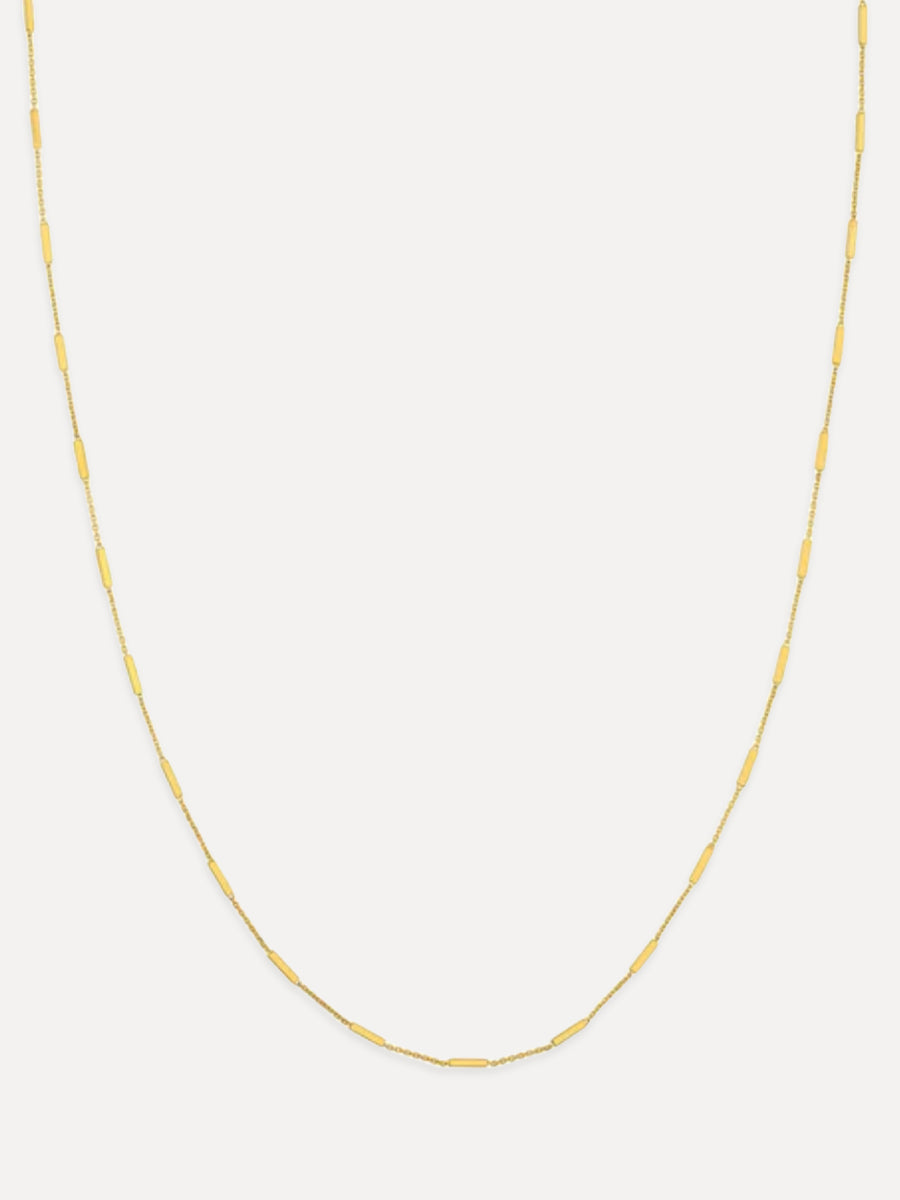 14K Diamond-Cut Bar Link Chain