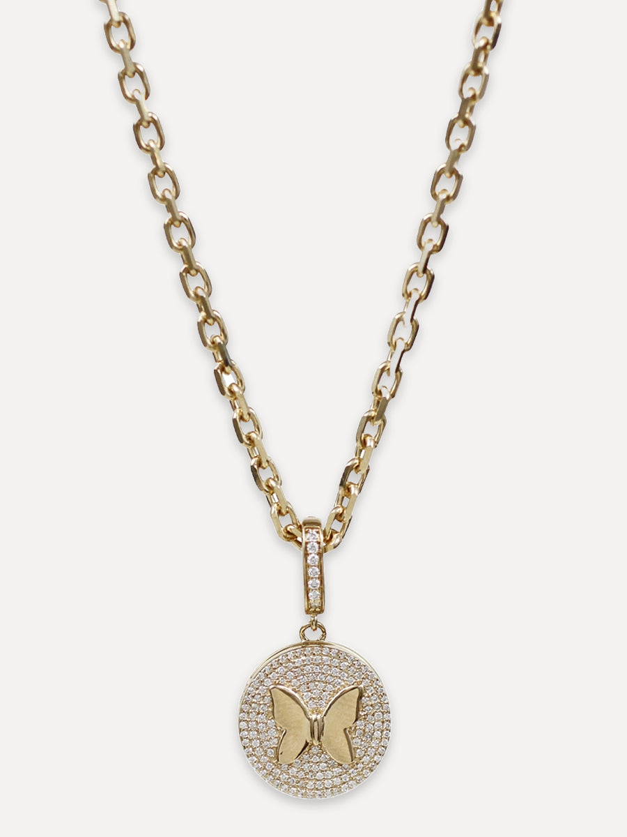 14K Pavé Diamond Butterfly Locket