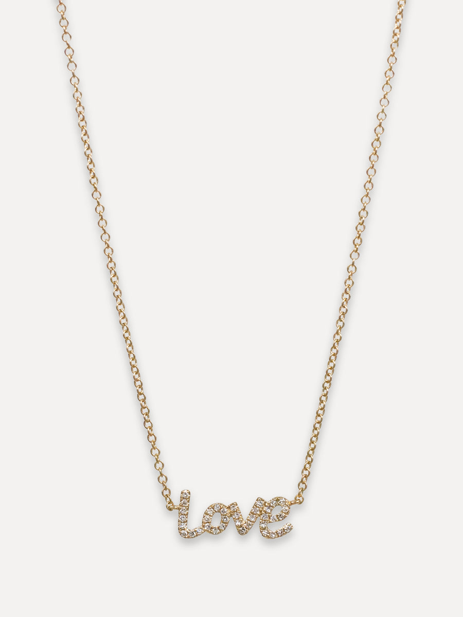 14K Diamond "Love" Necklace