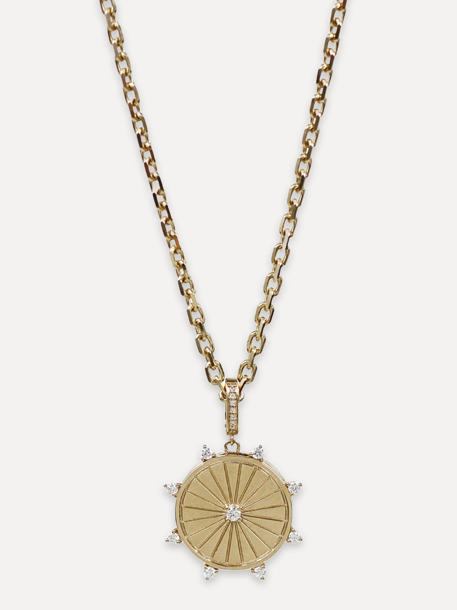 14K Gold Sundial Locket