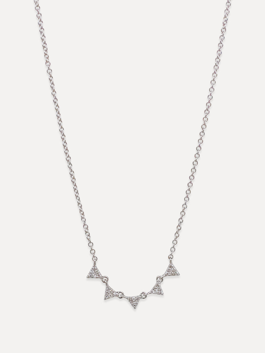 14K Five Triangle Diamond Necklace