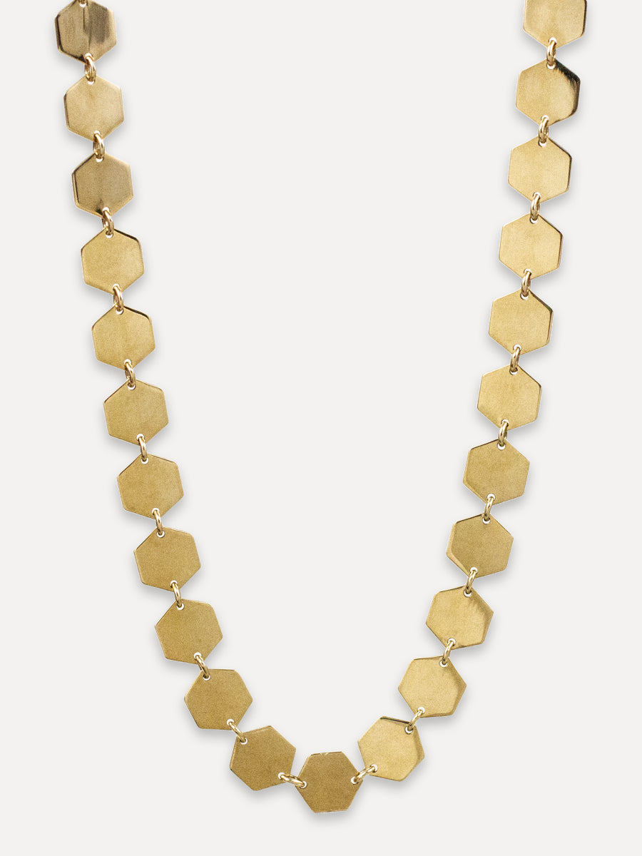 14K Flat Hexagon Link Chain