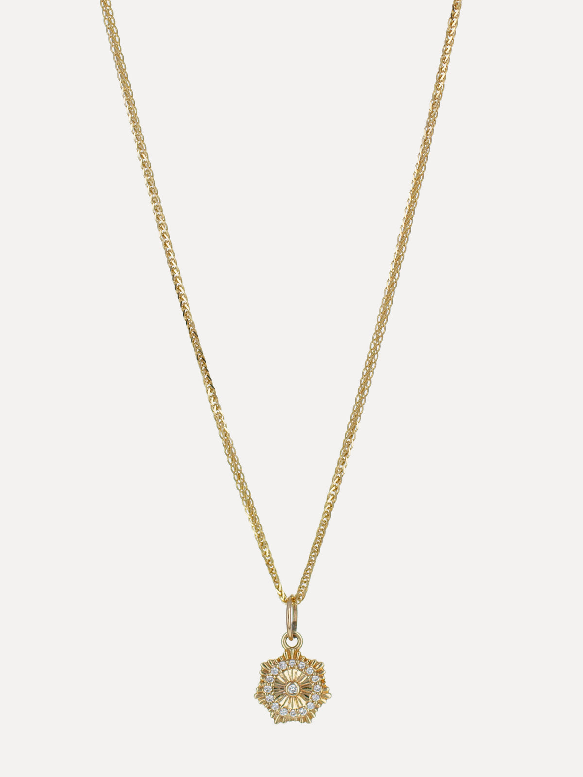14K Sunburst Mandala Charm