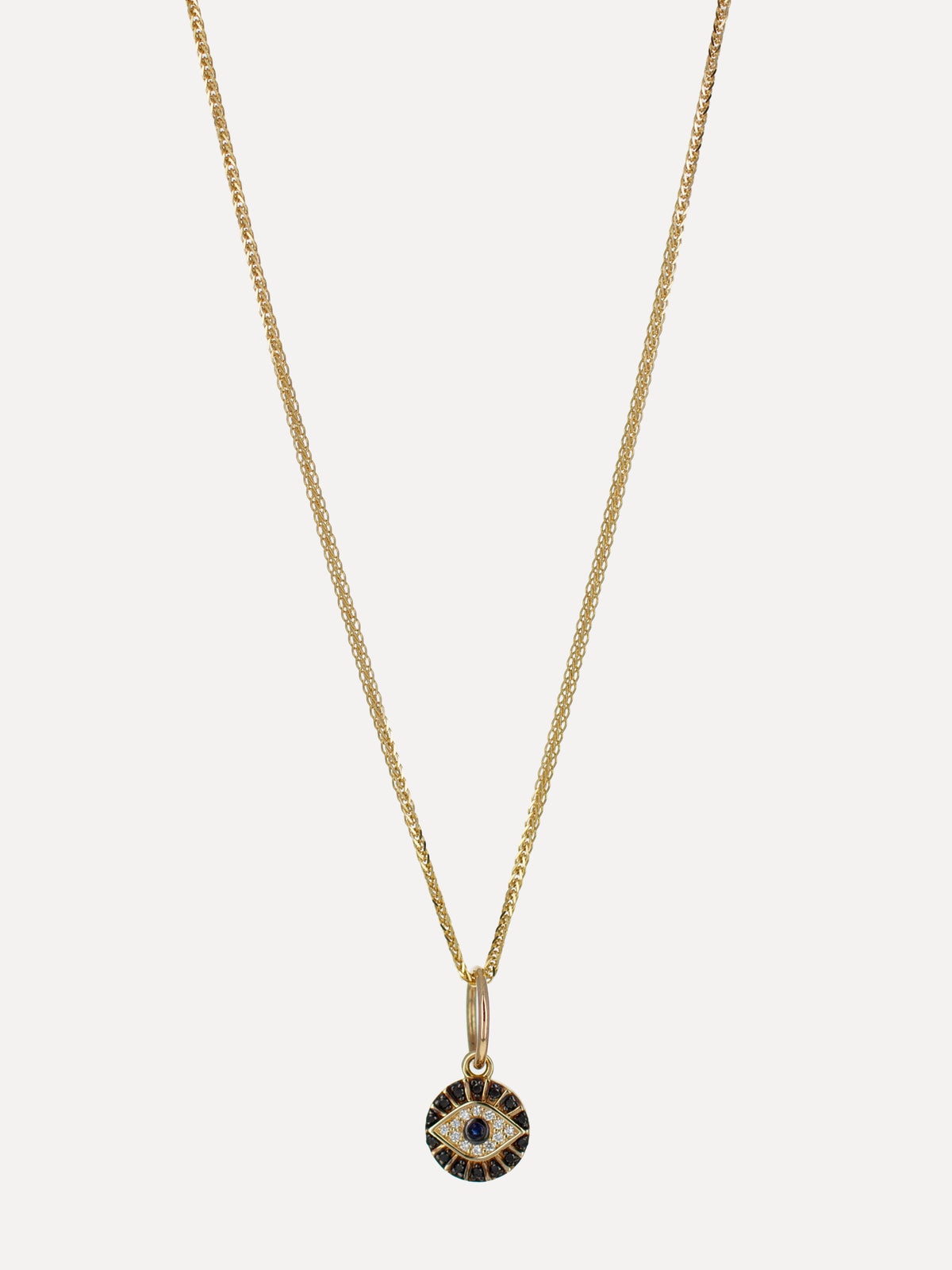 14K Mini Black Diamond Evil Eye Charm