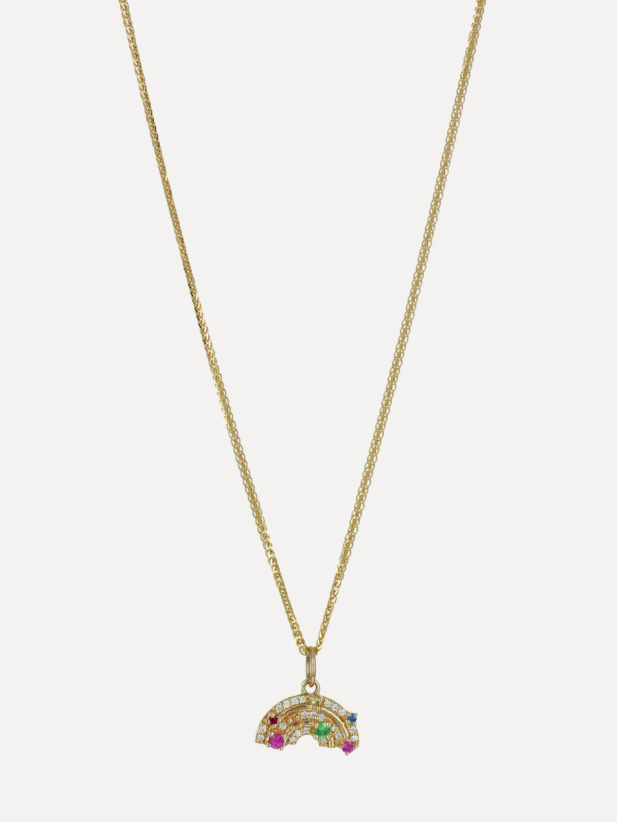14K Rainbow Sapphire Charm